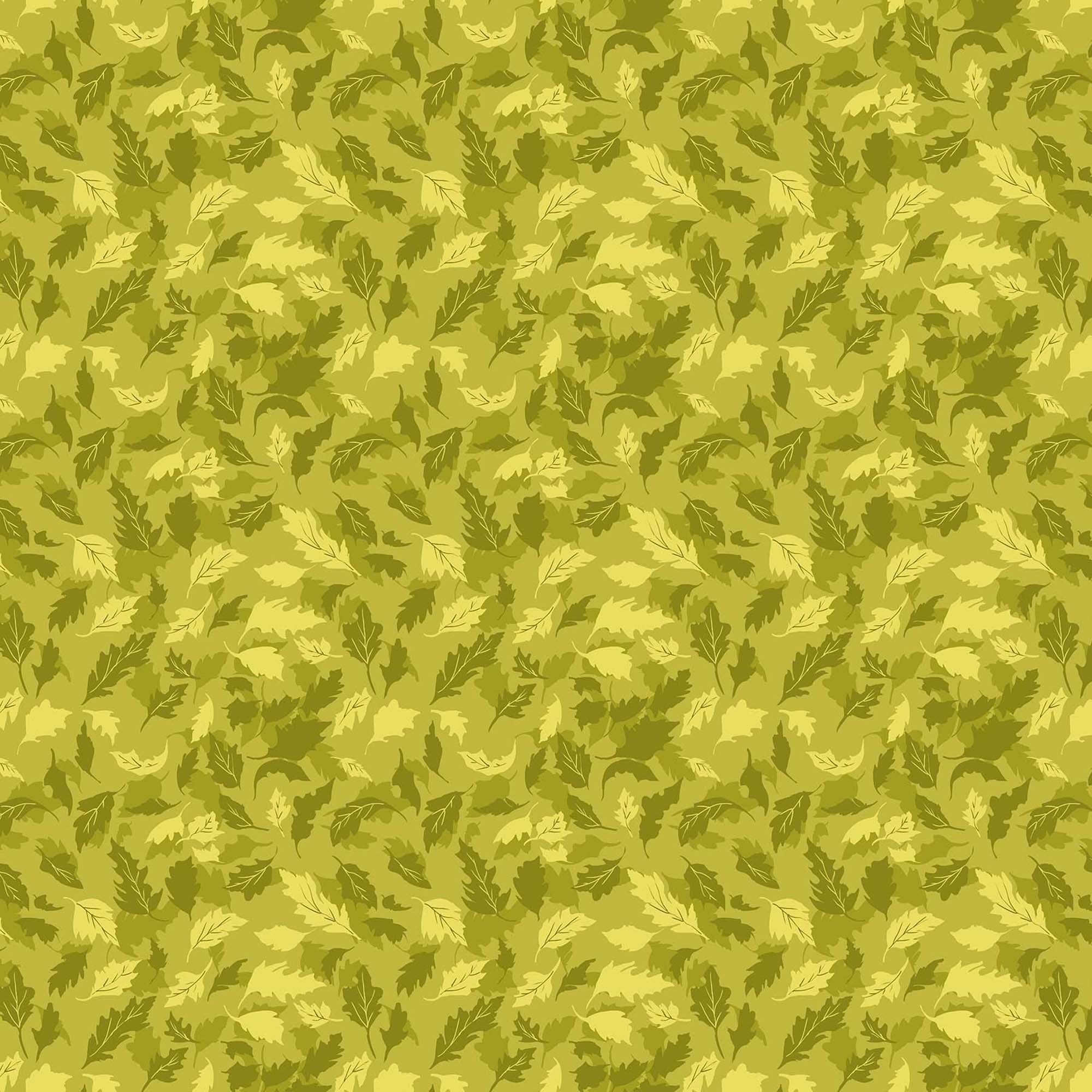 Summer's End - Leaves Evergreen Fabric