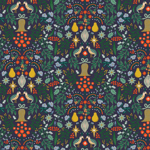 Holiday Classics - Partridge Navy Fabric