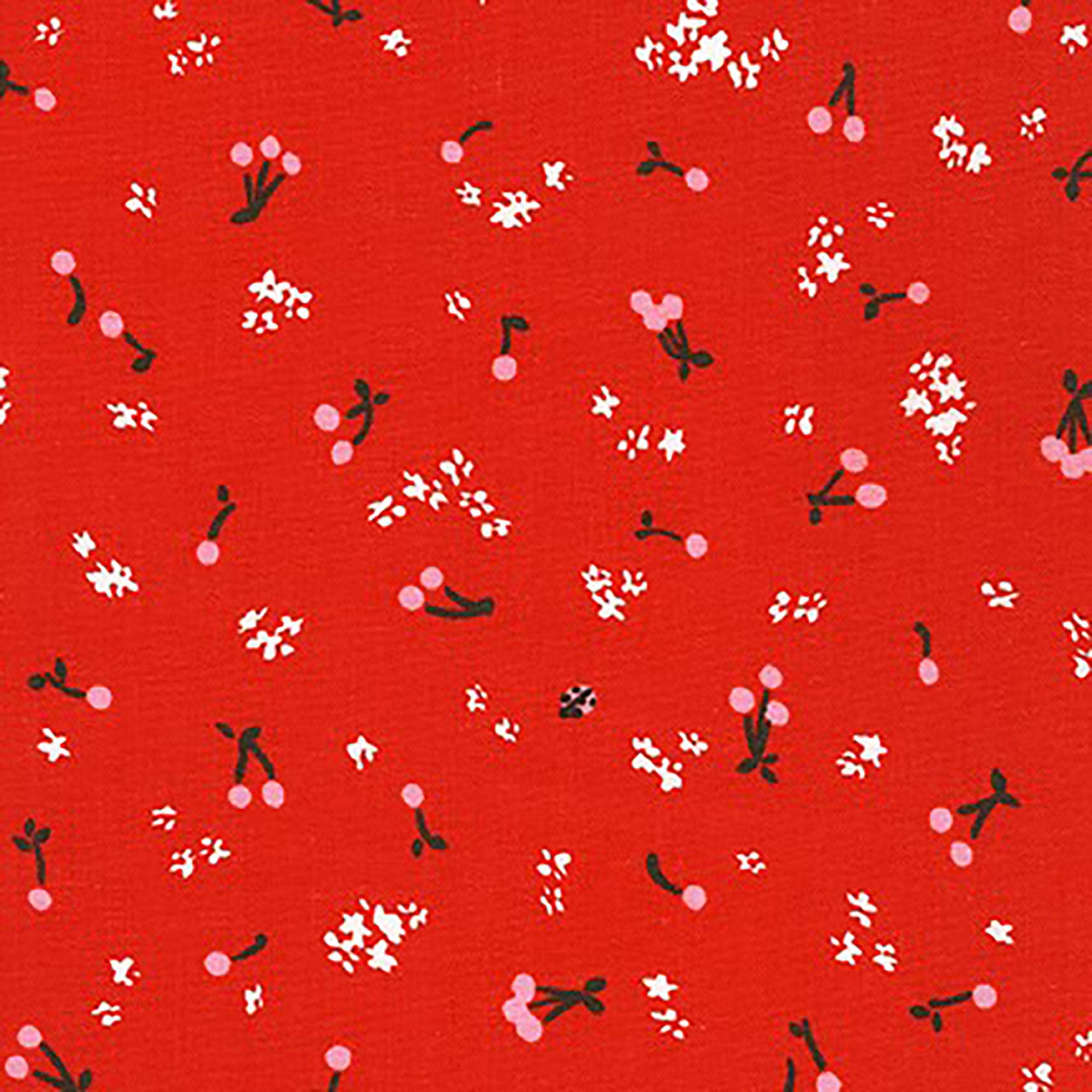 Cheery Blossom - Mini Cherries Ladybug Fabric