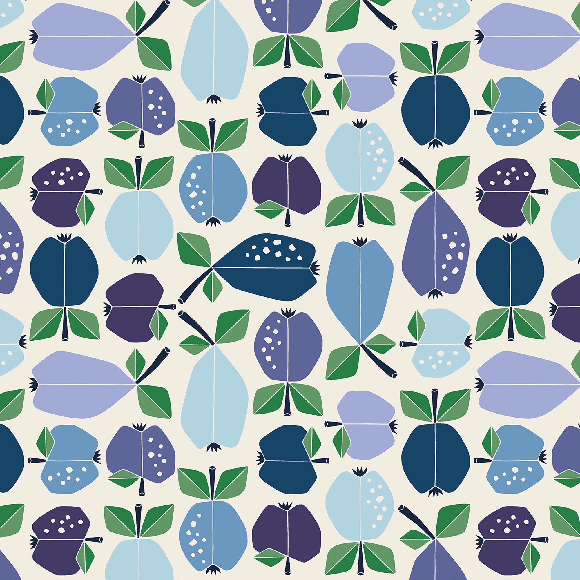 Under the Apple Tree - Orchard Azure Fabric