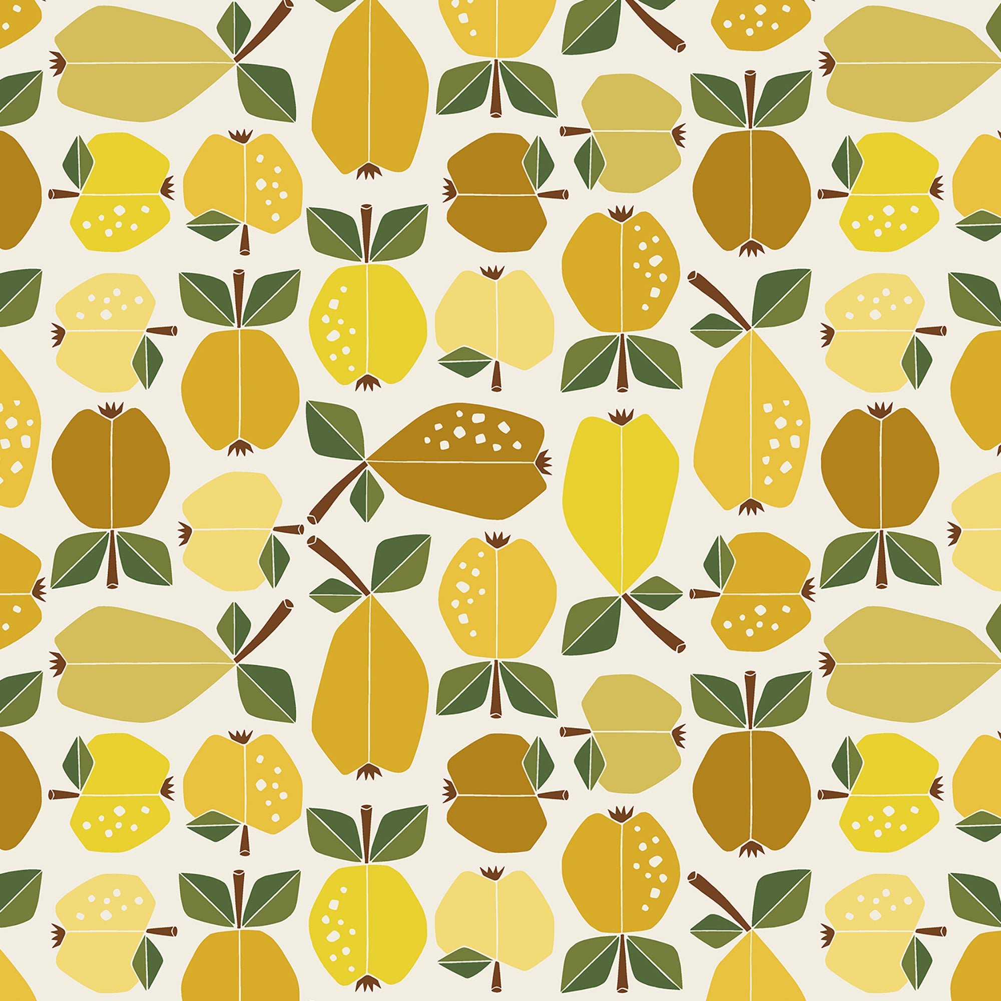 Under the Apple Tree - Orchard Golden Fabric