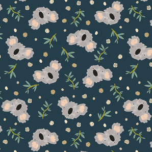Wild Ones - Koala Dance Navy Fabric