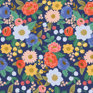 Vintage Garden - Vintage Blossom Blue Fabric