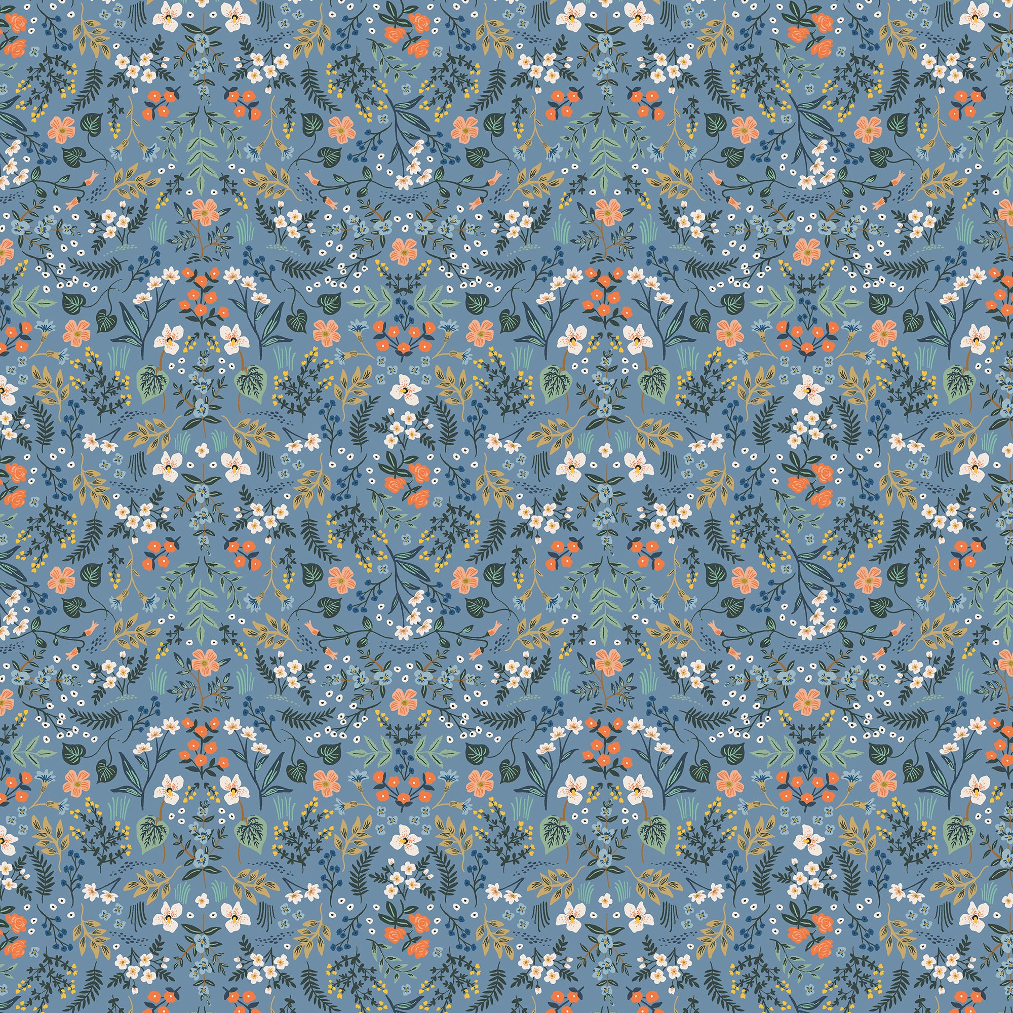 Wildwood - Blue Metallic Fabric