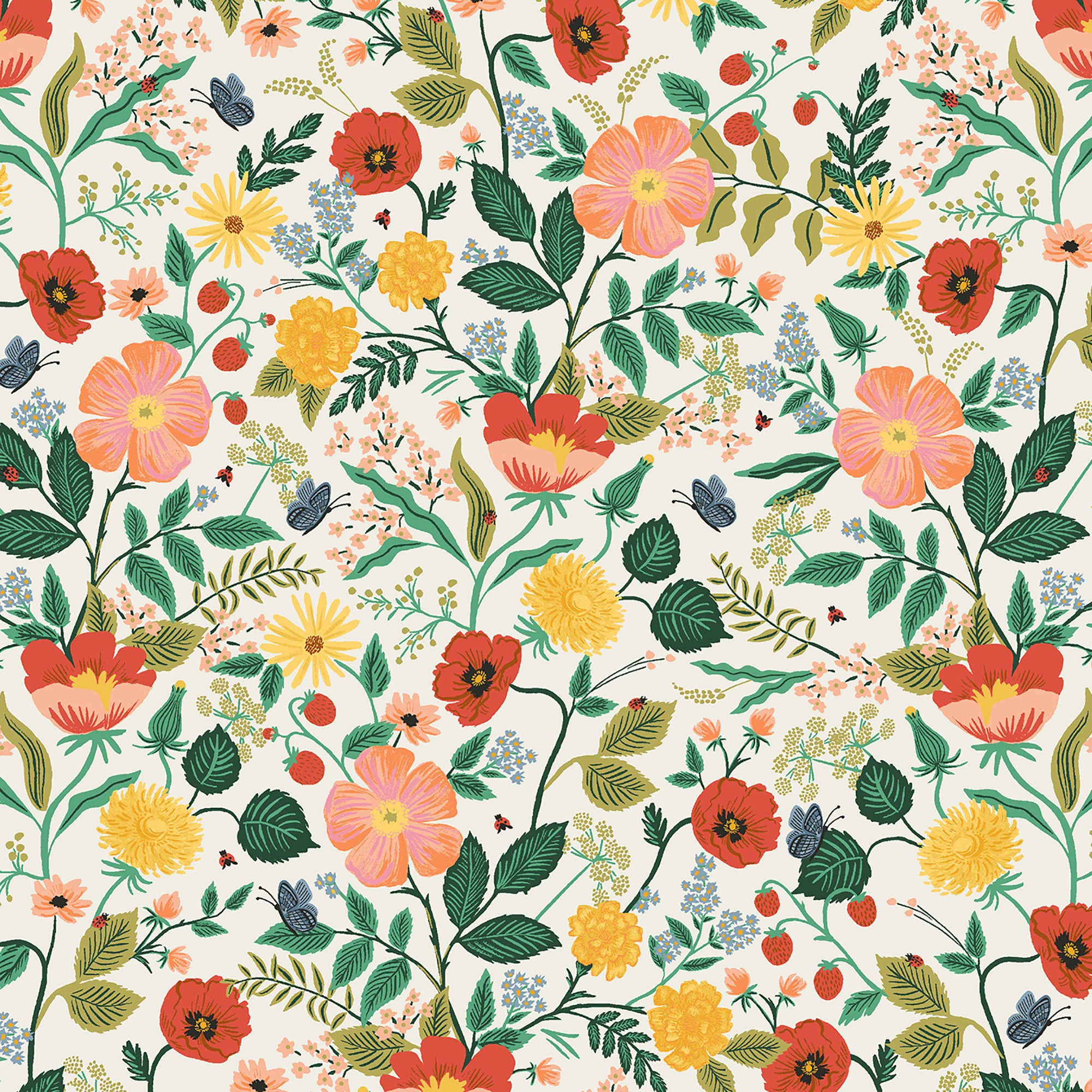 Camont - Botanical Floral Cream Fabric