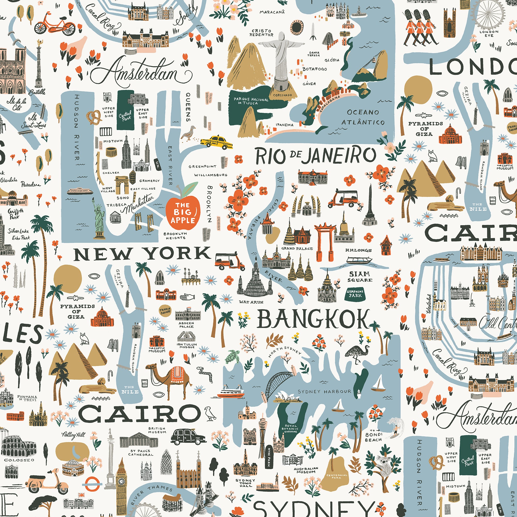 Bon Voyage - City Guide White Fabric