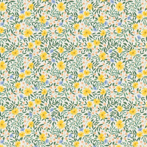 Bramble - Daisy Fields Cream Metallic Fabric