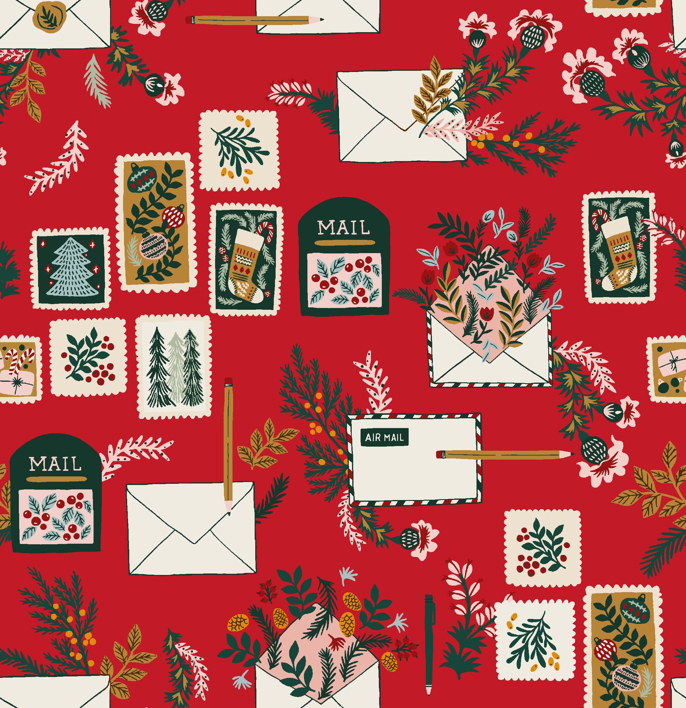 Merry Memories - Letters to Santa - Santa Red Fabric